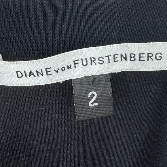 Diane von Fürstenberg Draped Sleeveless Black Top Leeza Womens 2 Lined | L1406 - Picture 7 of 8